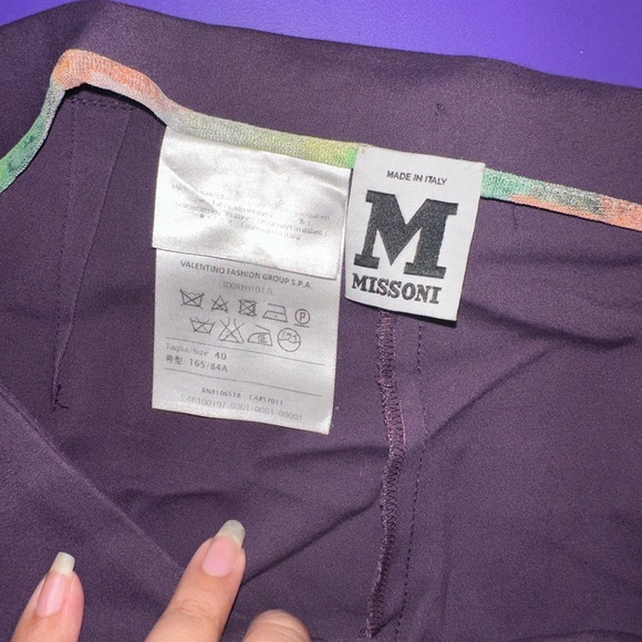 Missoni purple cropped pull on pants Sz 40 #T2 - Picture 3 of 3